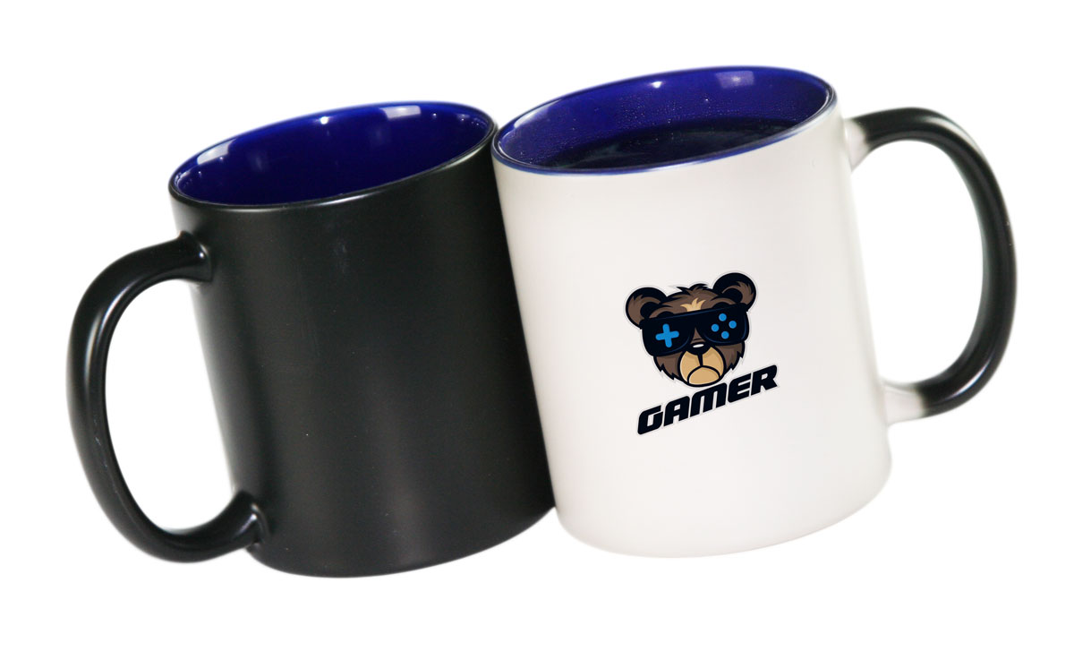 Matte color changing sublimation mug with color inside