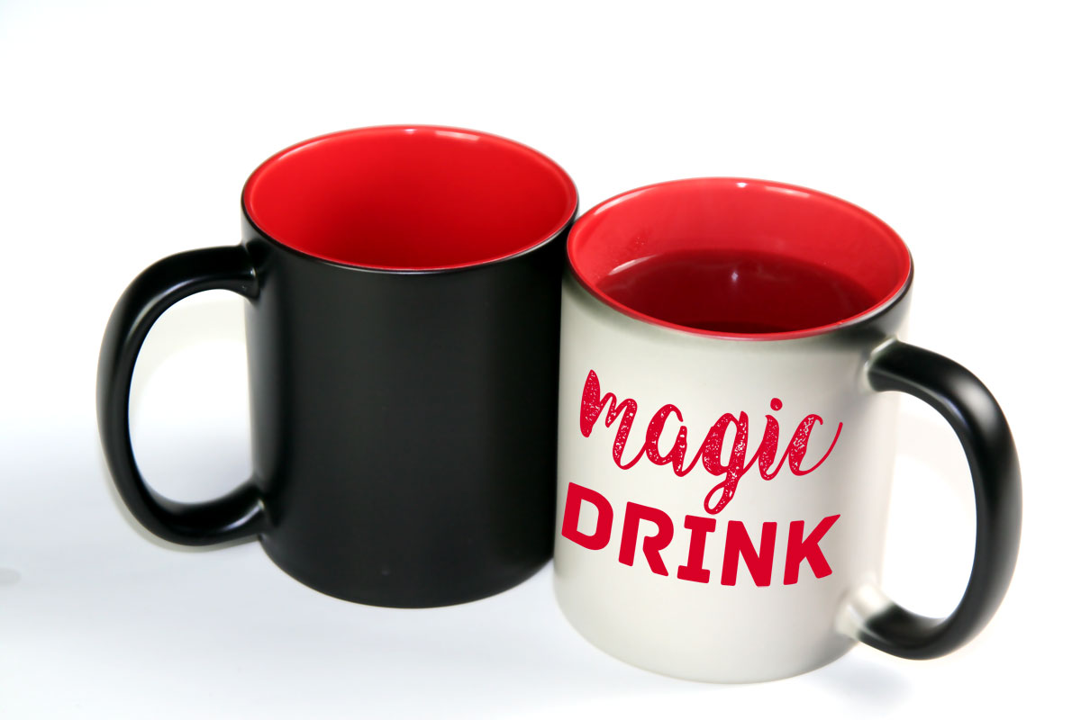 Matte color changing sublimation mug with color inside