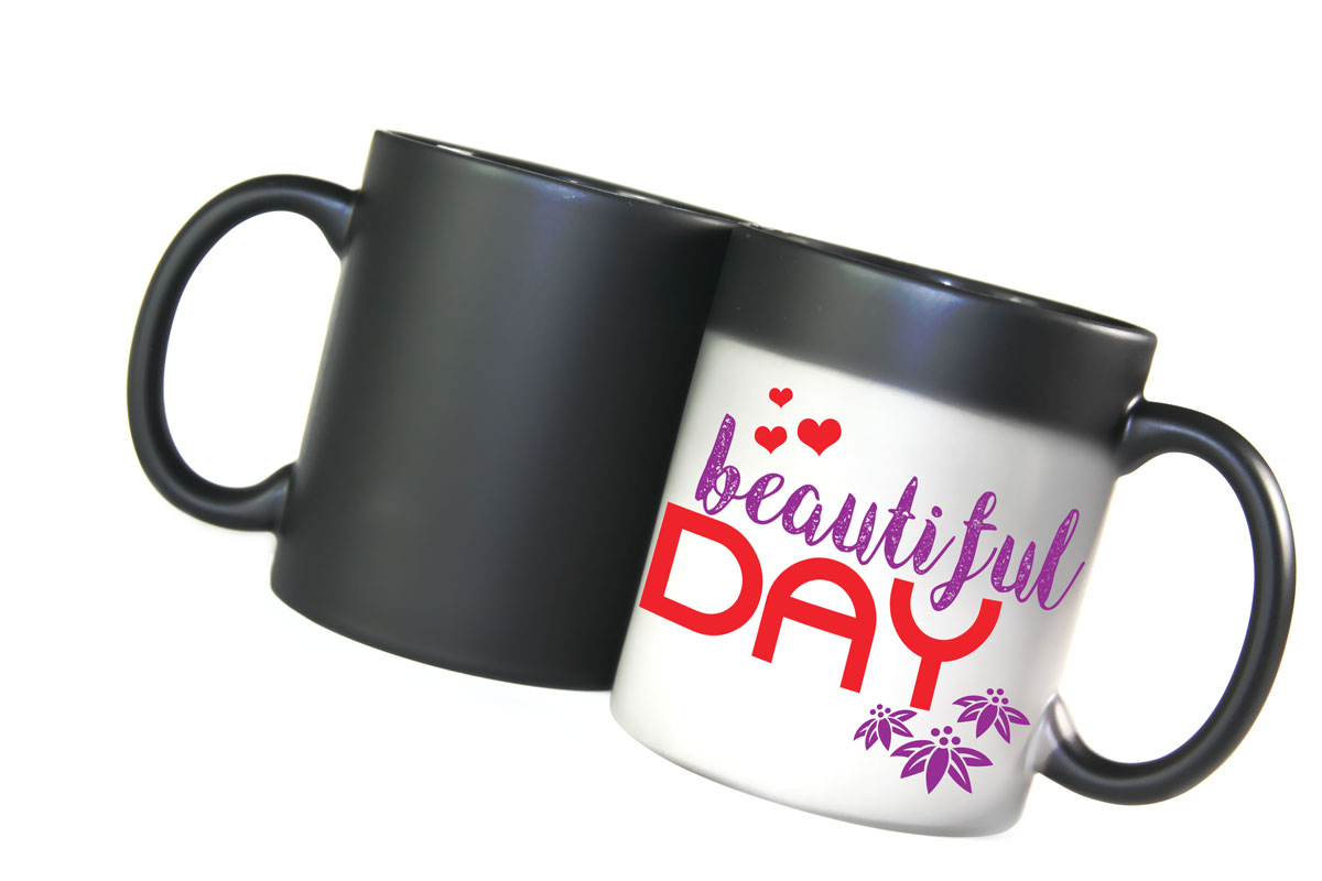 Matte color changing sublimation mug with color inside