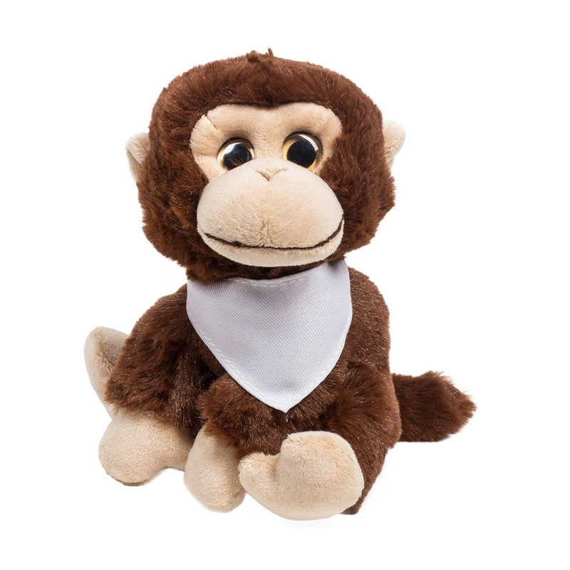 Teddy monkey with a white scarf for sublimation