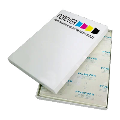 Multitrans - transfer paper for white toner and CMYK printes to hard surfaces