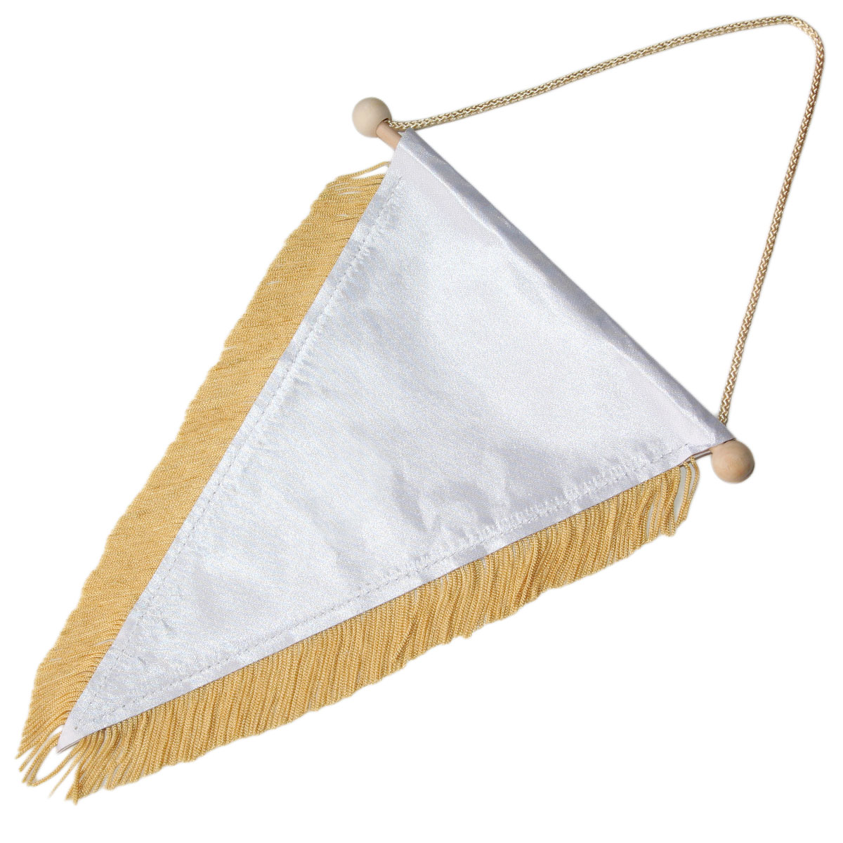 Triangular pennant with gold fringes for sublimation