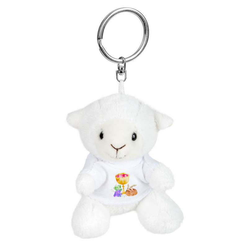 Key ring plushy sheep with t-shirt for sublimation