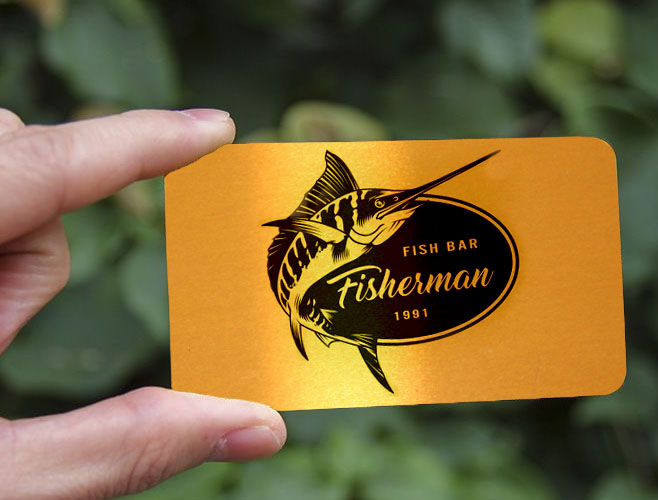 Aluminium business card for sublimation overprint - gold