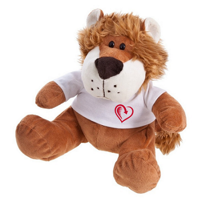 Brown teddy lion with a white T-shirt suitable for printing