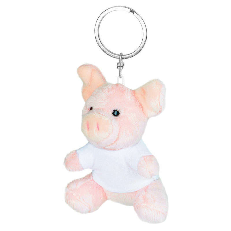 Key ring plushy piggy with t-shirt for sublimation