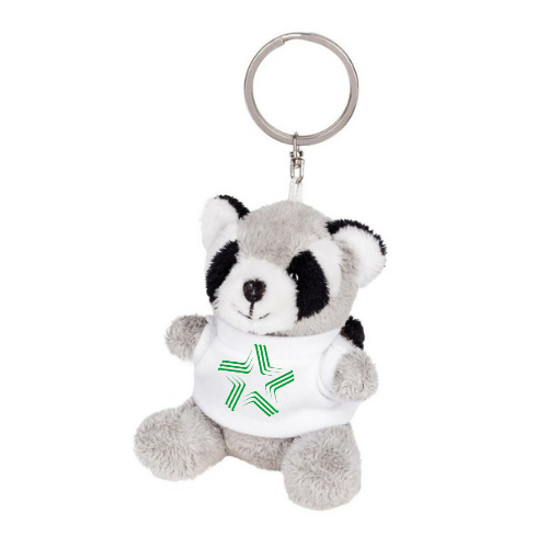 Key ring plushy raccoon with t-shirt for sublimation