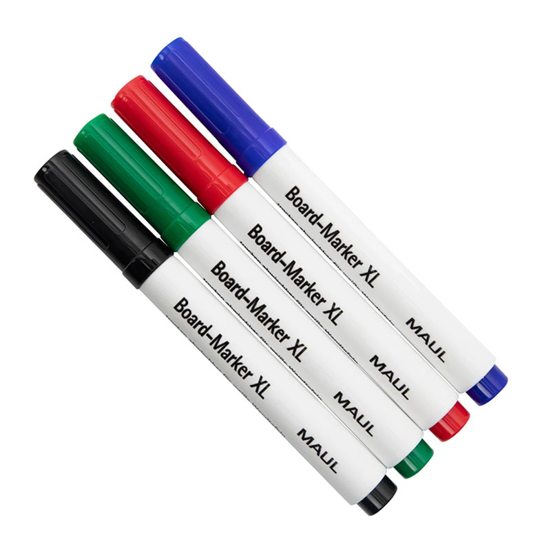 Komplet markerów do tablic suchościeralnych (czarny. czerwony. niebieski. zielony)
