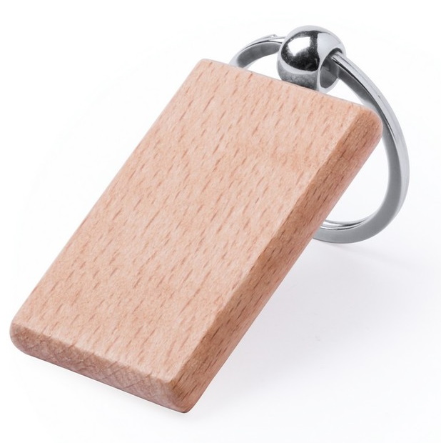 Rectangular wooden keychain to print