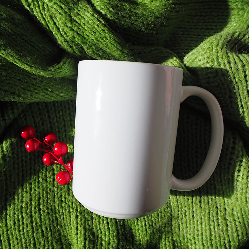 Big mug for sublimation with an oval handle