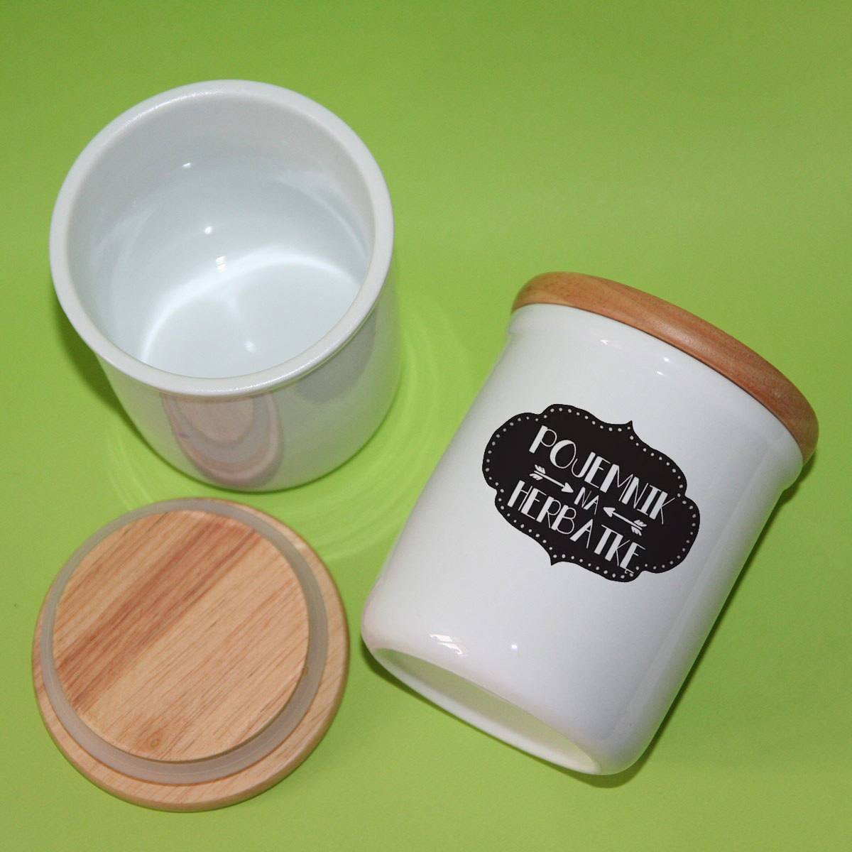 Glass container 500 ml for sublimation with a bamboo lid
