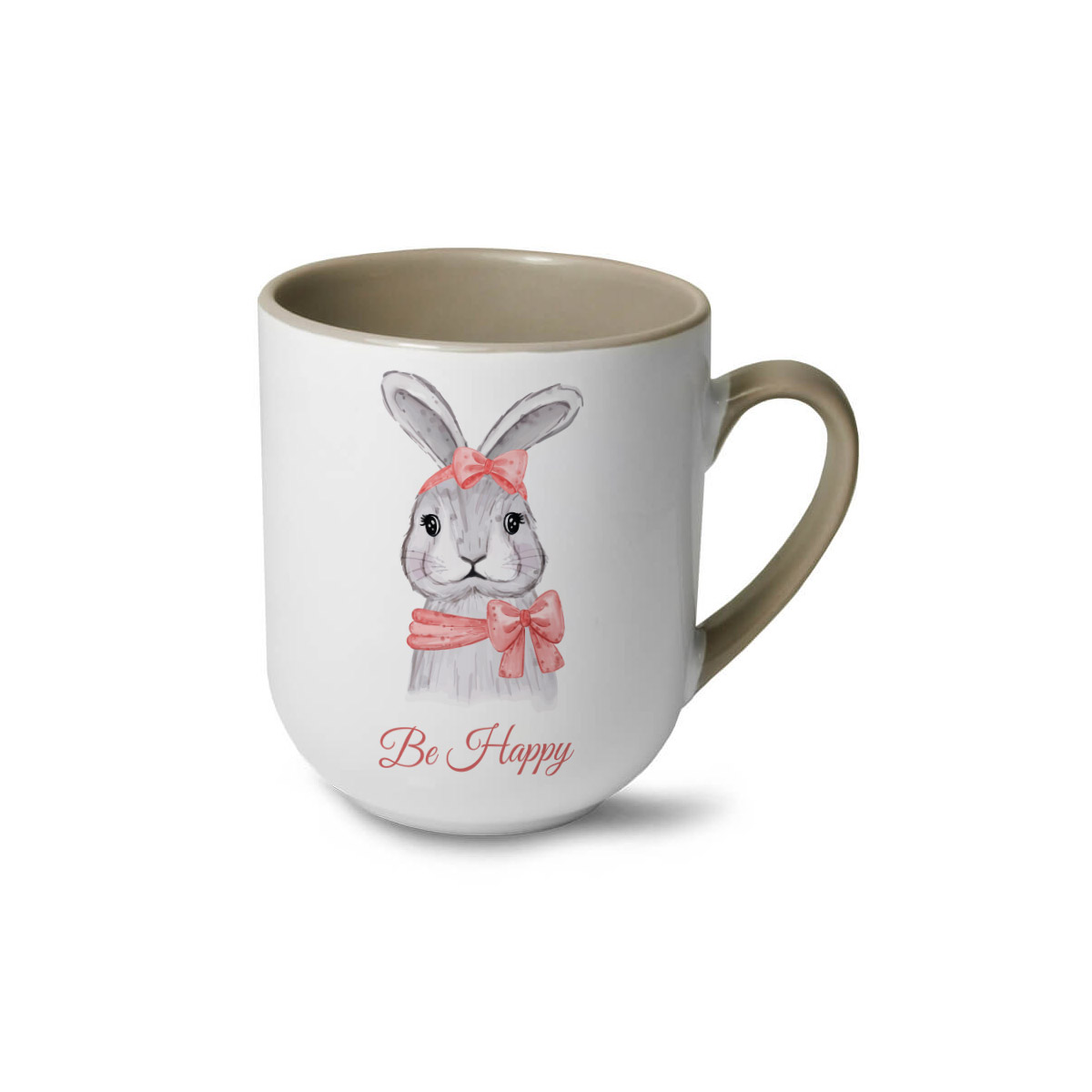 Coffee mug for sublimation with colour handle and inside