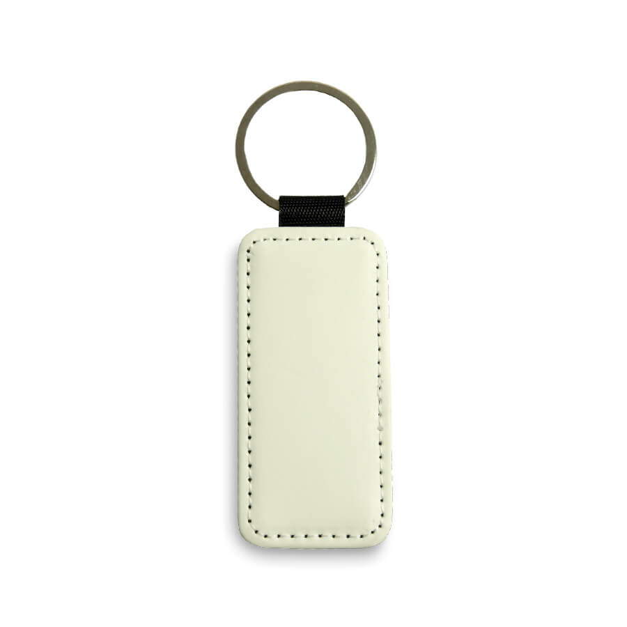 Rectangular leather keychain to print
