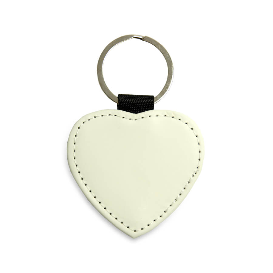 Heart-shaped leather keychain to print