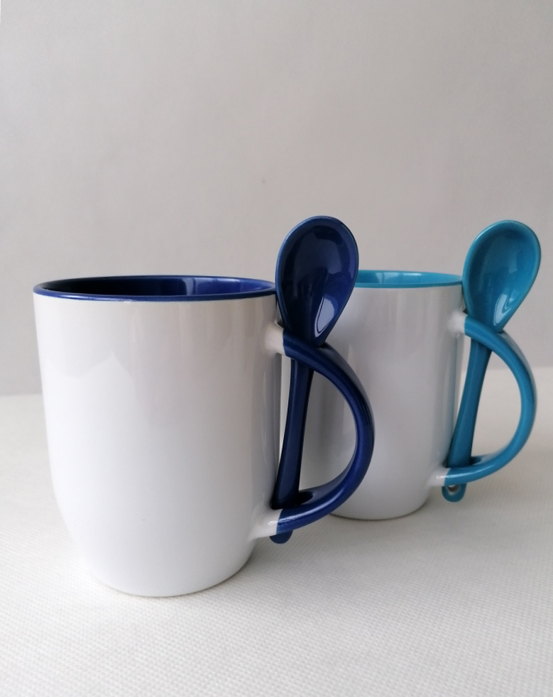 Mug for sublimation printout with spoon