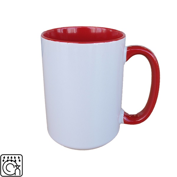 Inside and handle color sublimation mug - big