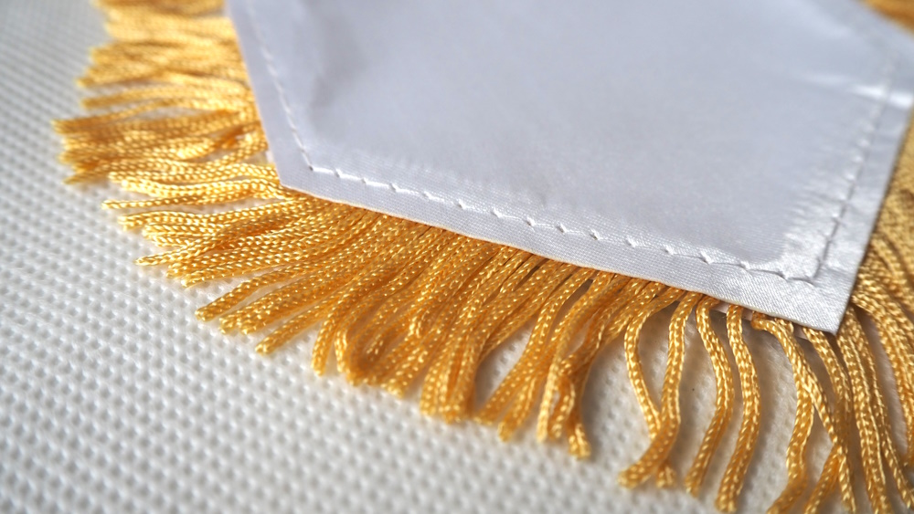 Club flag "escutcheon" gold fringes for sublimation - 25 pieces