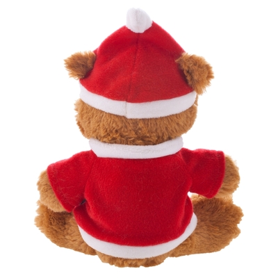 Brown teddy bear with Santa suit