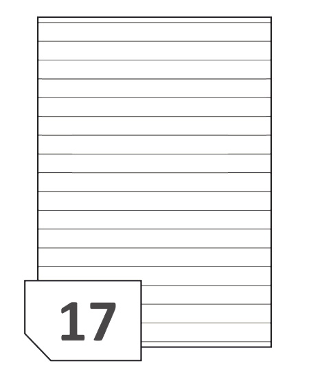 Self-adhesive labels for all types of printers - 17 labels on a sheet
