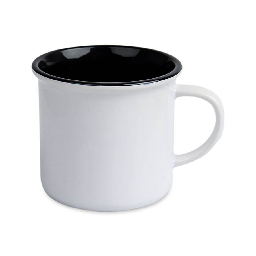 Vintage mug for sublimation - white with colour rim and inside