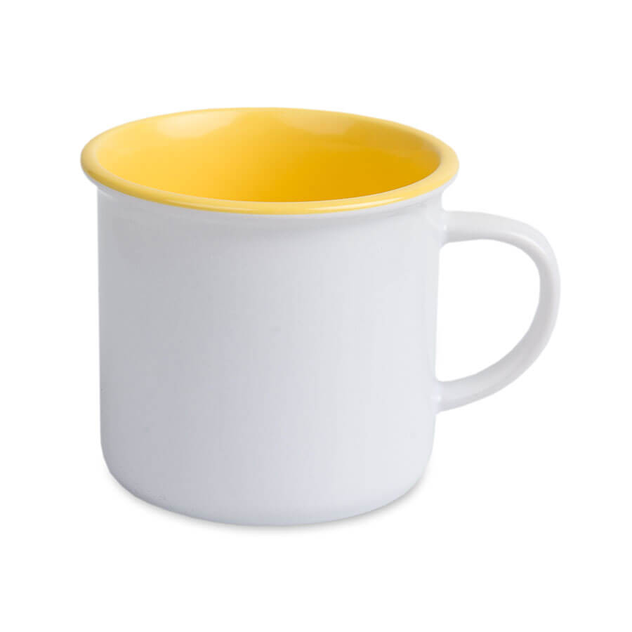 Vintage mug for sublimation - white with colour rim and inside