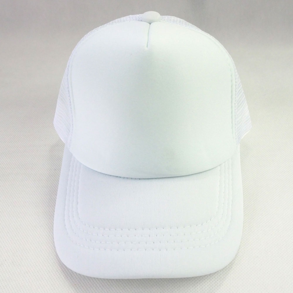 Cap with mesh back panels for sublimation