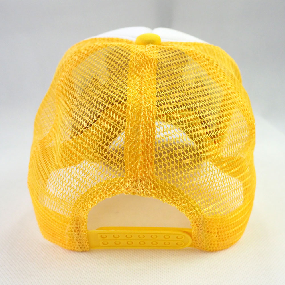 Cap with mesh back panels for sublimation