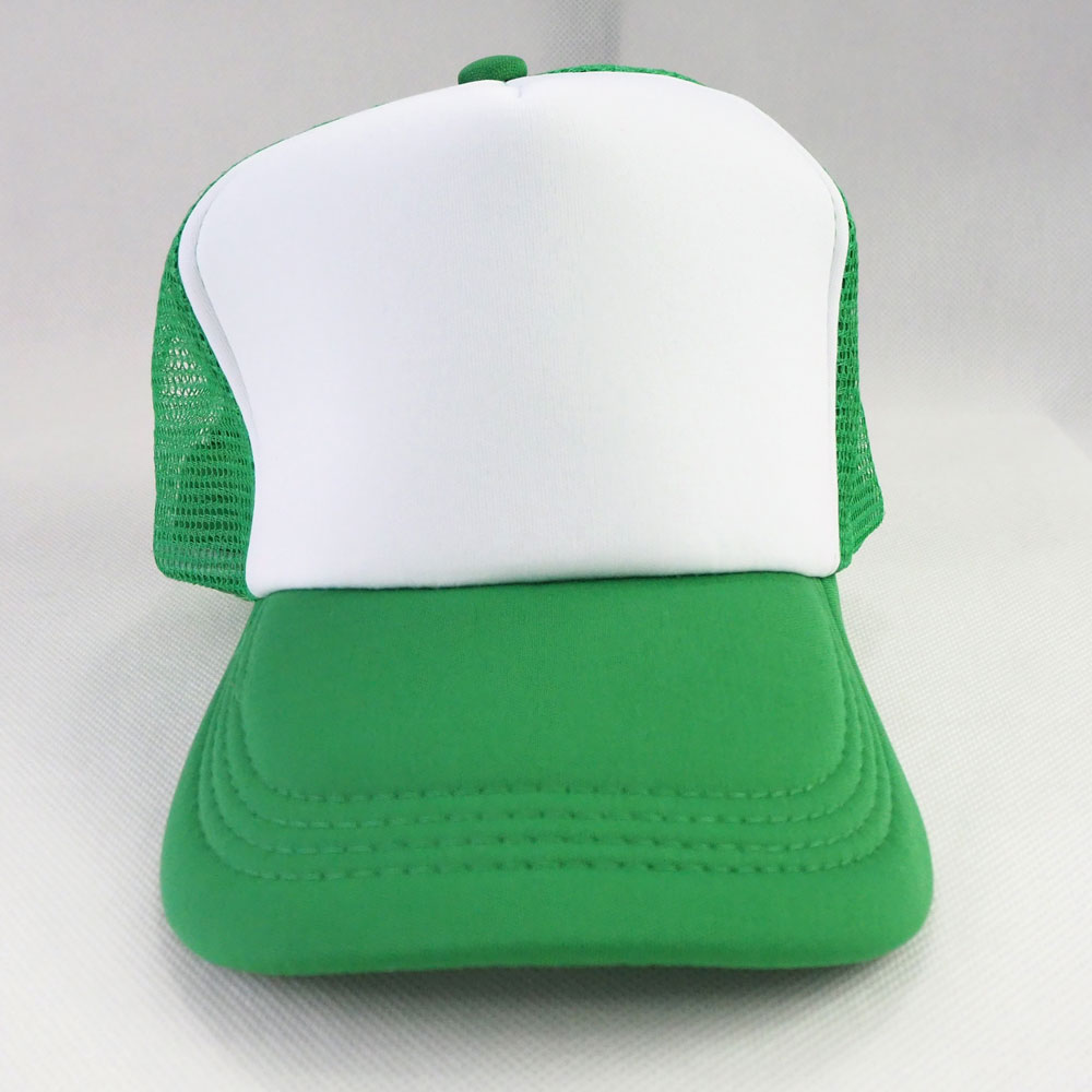 Cap with mesh back panels for sublimation