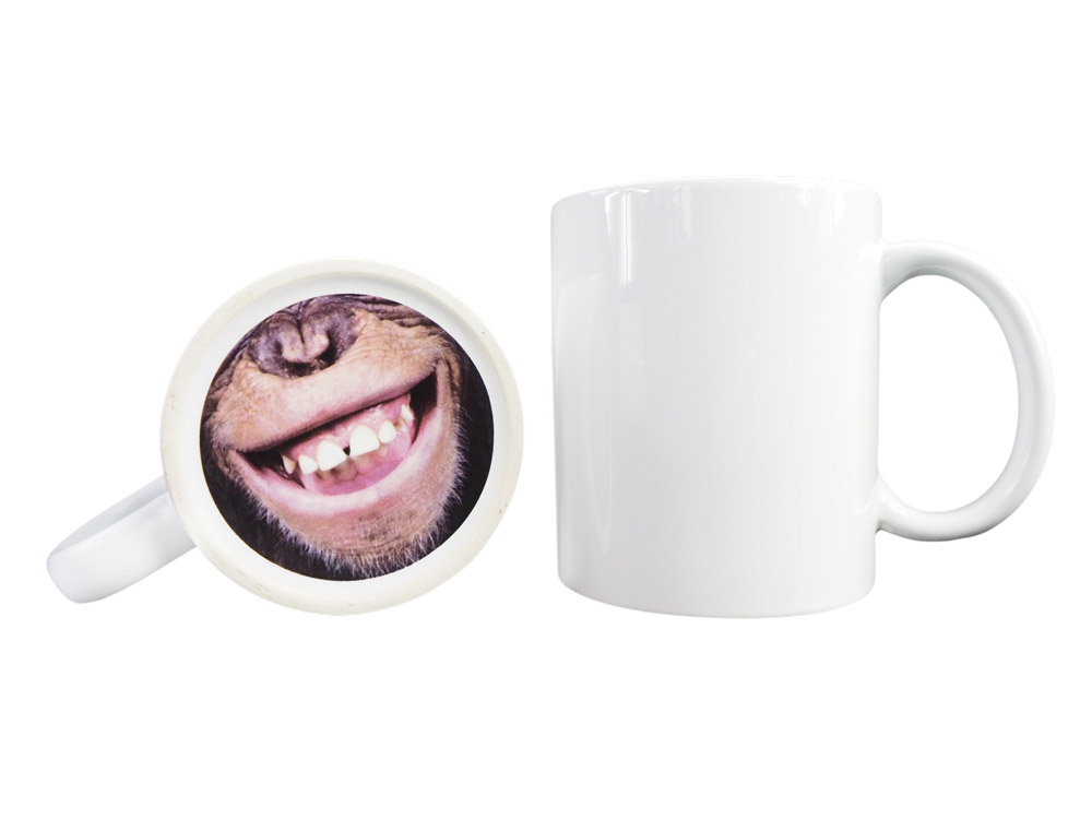Sublimation mug with pattern on the bottom - monkey