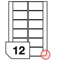 Samoprzylepne etykiety papierowe fotograficzne, zaokrąglone rogi do drukarek atramentowych - 12 etykiet na arkuszu