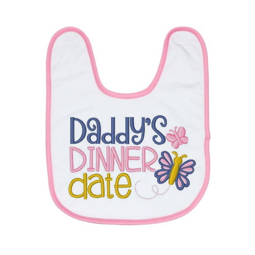 Baby bib for sublimation overprint with colorful frame