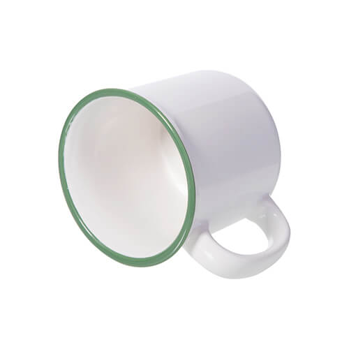 Vintage mug for sublimation - white with colour rim