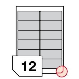 Self-adhesive labels rounded corners for all types of printers - 12 labels on a sheet