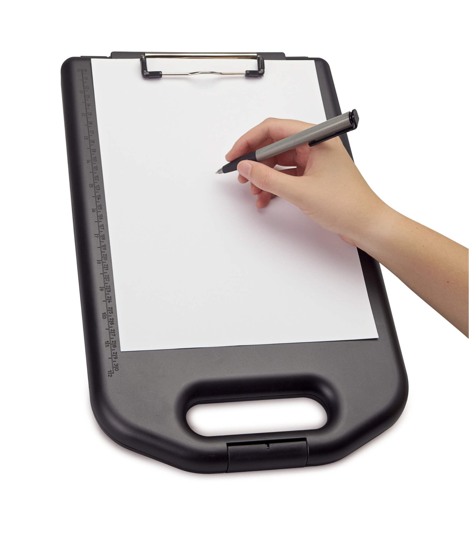 Plastic clipboard with with storage box