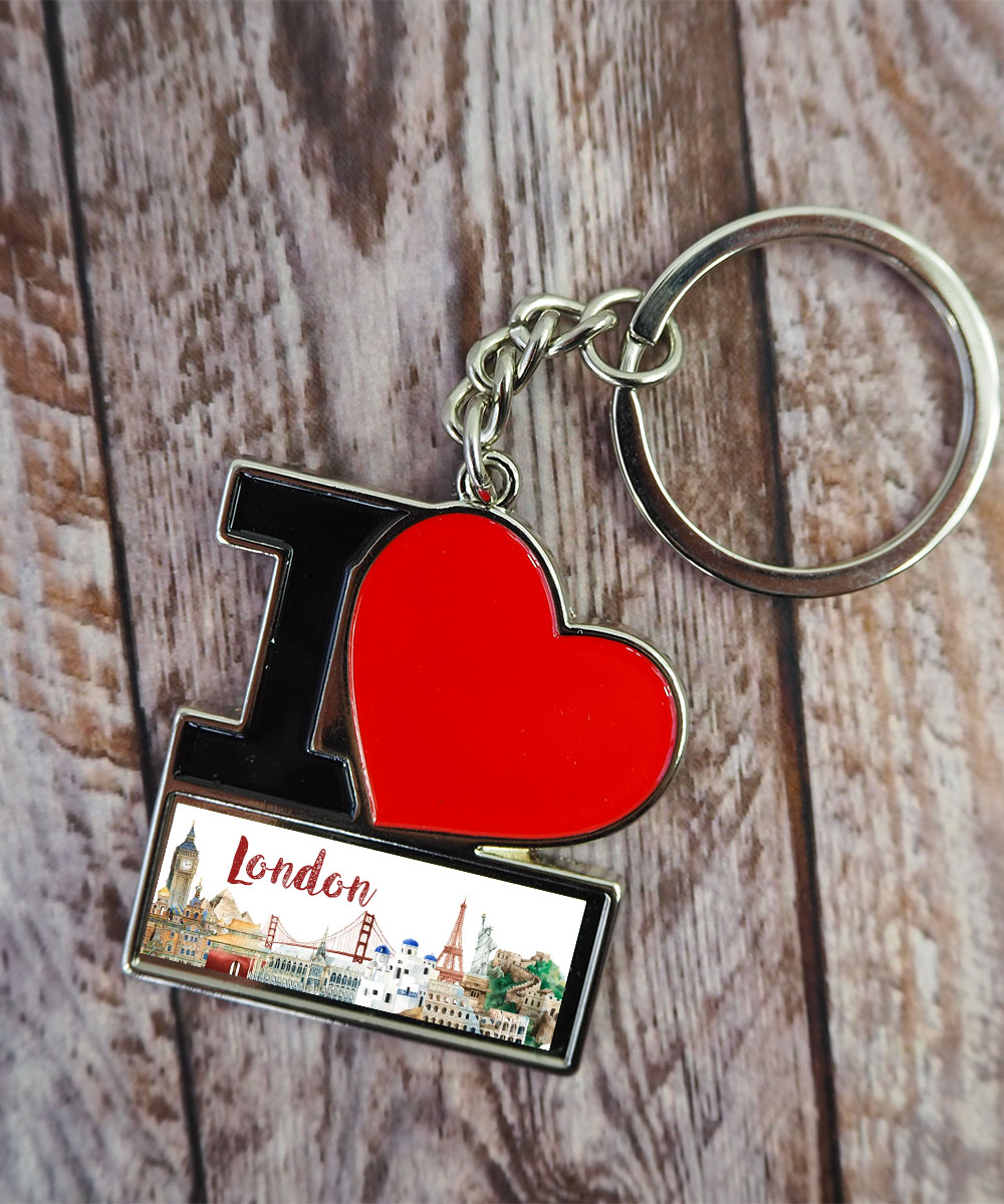 I love - metal keychain for sublimation