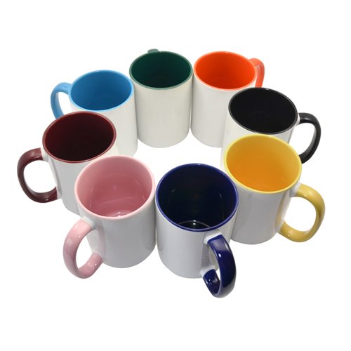 Inside and handle color sublimation mug - big