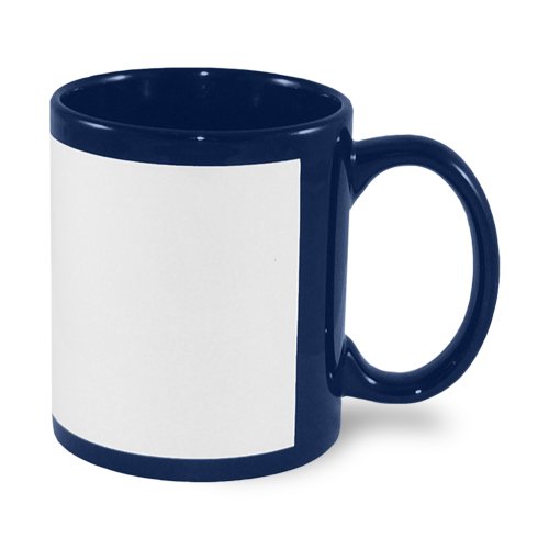 Navy blue mug with white field for sublimation