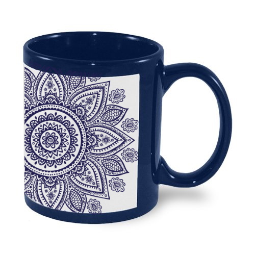 Navy blue mug with white field for sublimation