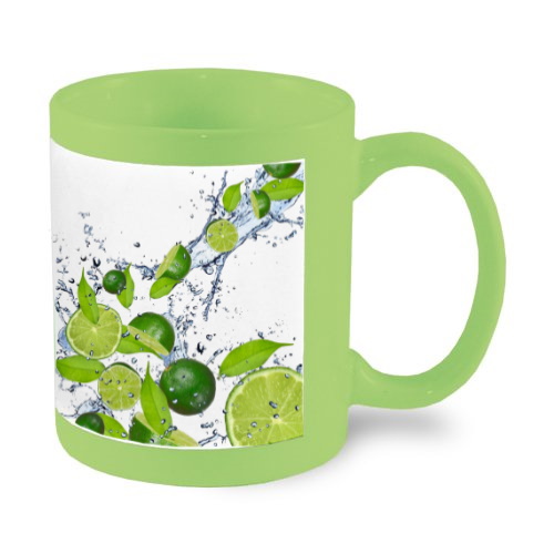 Light green mug with white field for sublimation