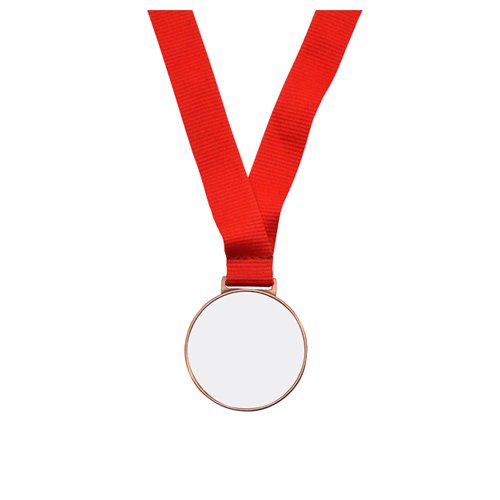 Medal z czerwoną wstążką do sublimacji