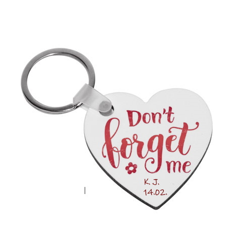 MDF keychain - heart - 10 pieces