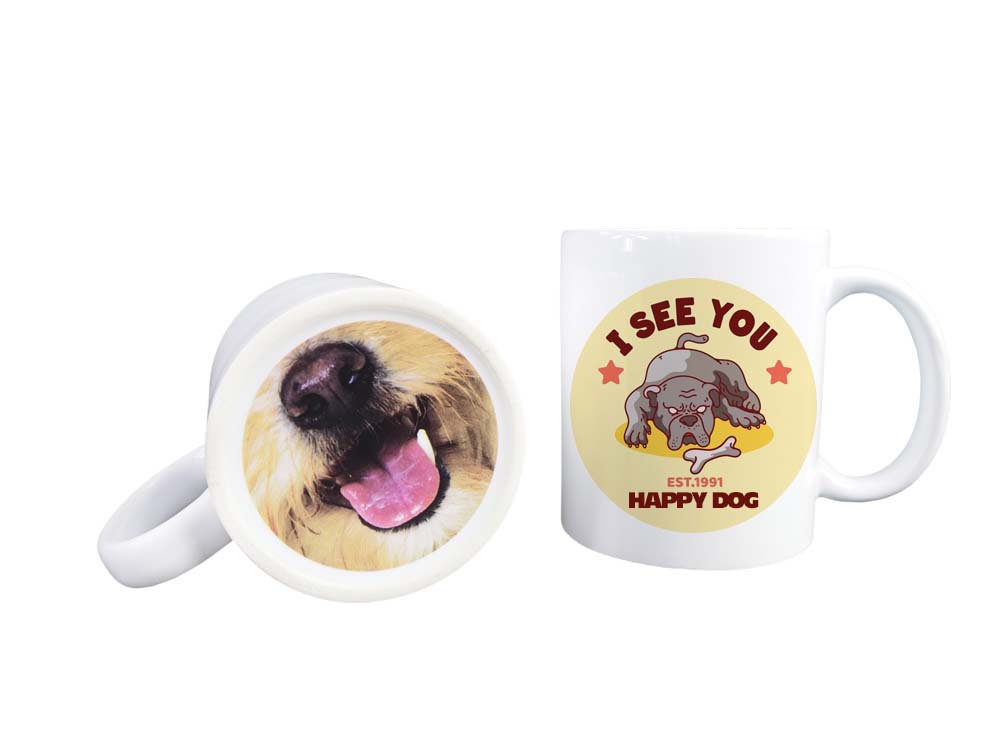 Sublimation mug with pattern on the bottom - dog