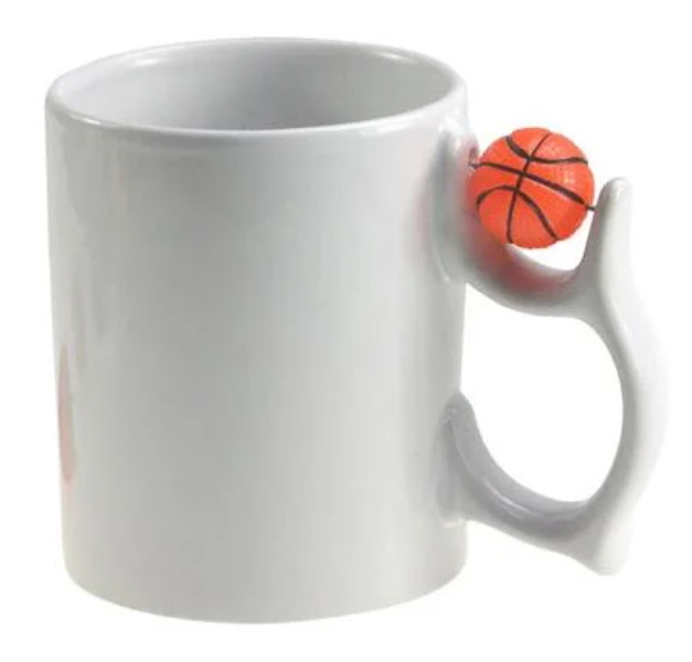 Sublimation mug with a basketball on handle