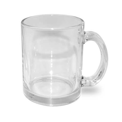 Transparent glass mug for sublimation outprint
