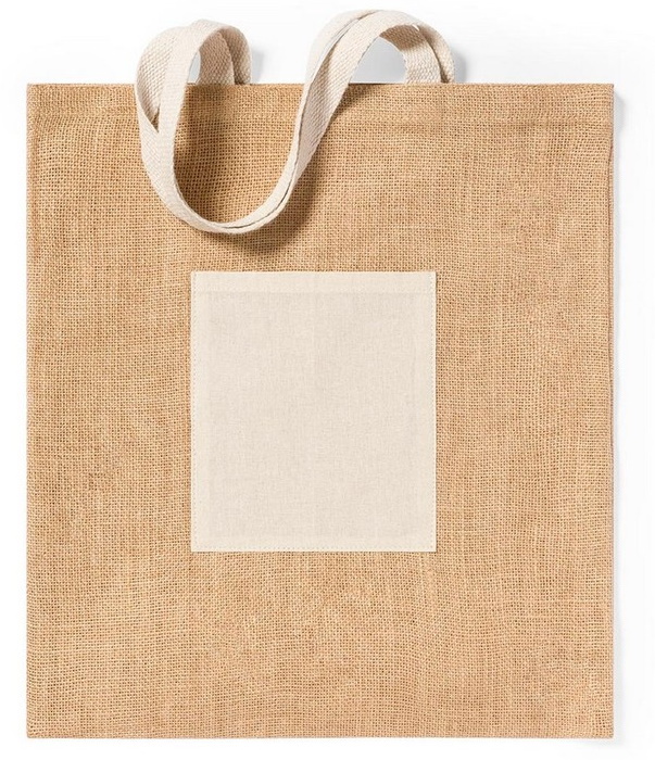 Jute shopping bag with a cotton handle