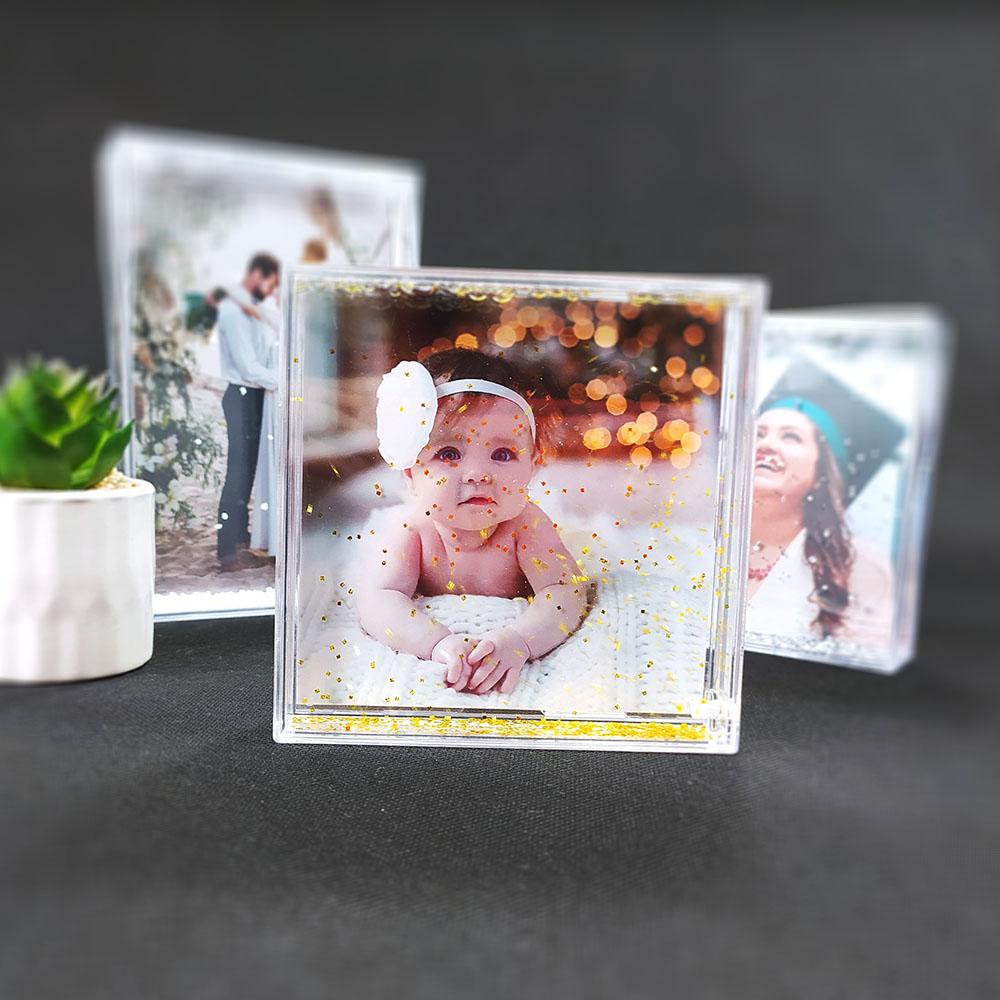 Liquid photo frame - lavender butterflies