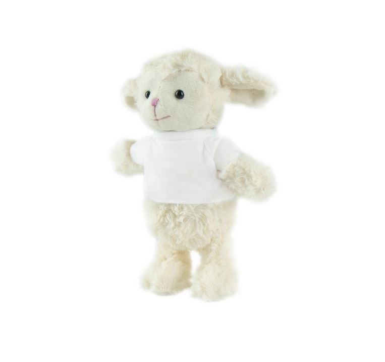 Pluszowa owca z białą koszulką do sublimacji
