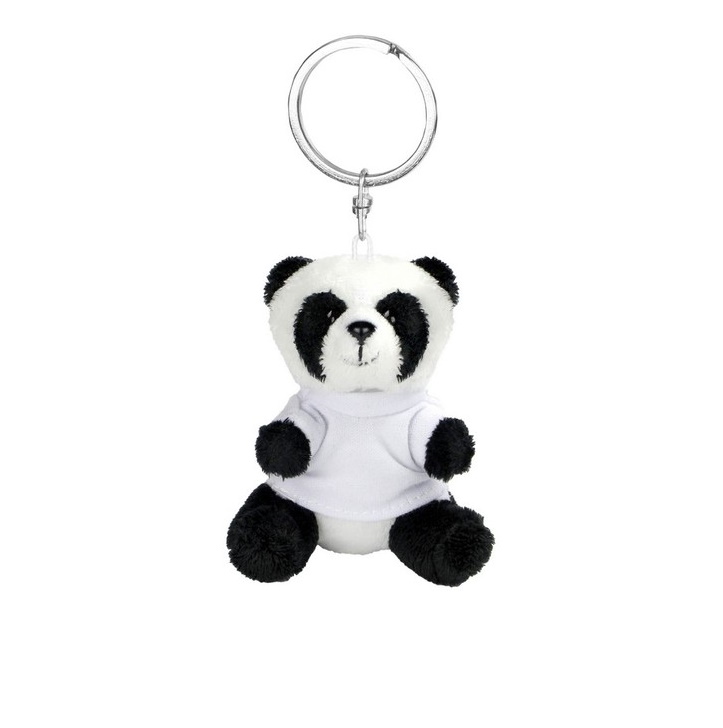 Key ring plushy panda with t-shirt for sublimation