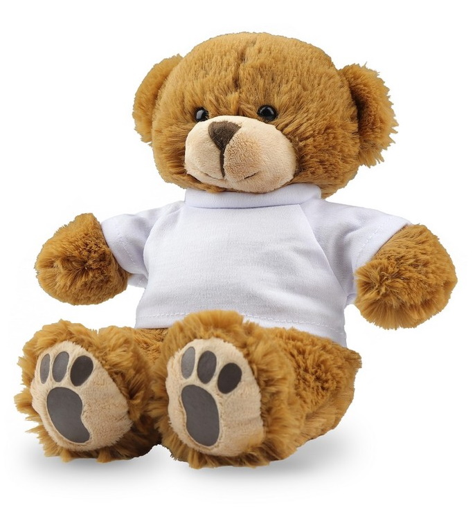 Brown teddy sheep with a white T-shirt for sublimation