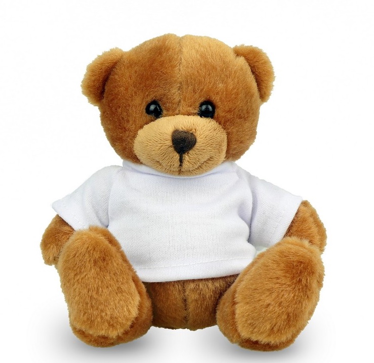 Brown teddy sheep with a white T-shirt for sublimation